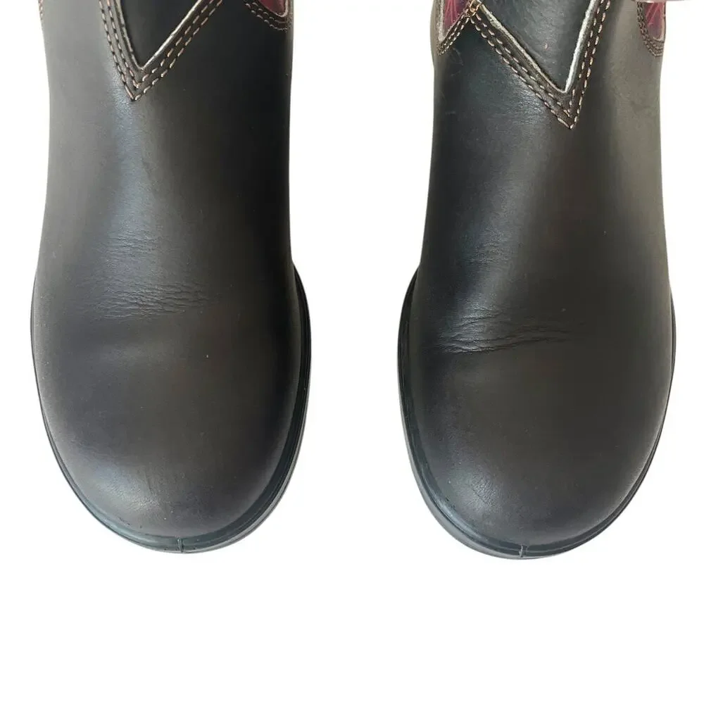 Blundstone 2100 Tartan Plaid Chelsea Boots Stout Brown AU 5 / US W 8 / M 6